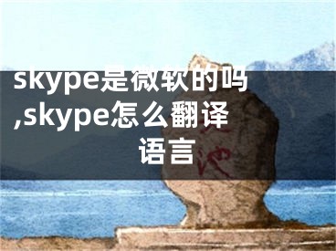 skype是微軟的嗎,skype怎么翻譯語(yǔ)言