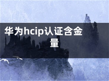 華為hcip認證含金量