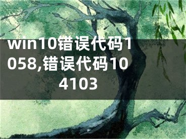 win10錯(cuò)誤代碼1058,錯(cuò)誤代碼104103