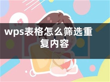 wps表格怎么篩選重復(fù)內(nèi)容