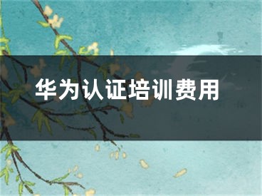 華為認(rèn)證培訓(xùn)費(fèi)用