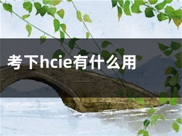 考下hcie有什么用