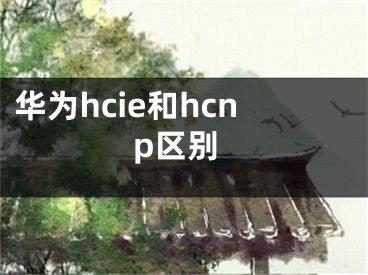 華為hcie和hcnp區(qū)別