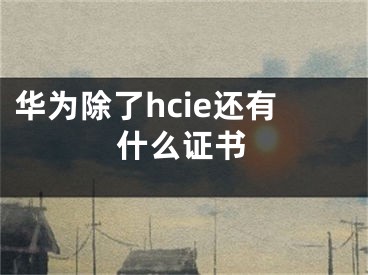 華為除了hcie還有什么證書