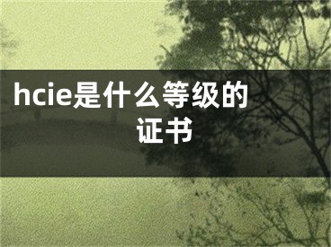 hcie是什么等級的證書