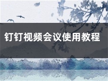 釘釘視頻會議使用教程