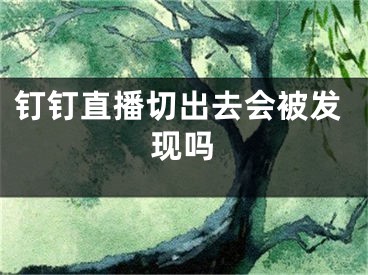 釘釘直播切出去會被發(fā)現(xiàn)嗎