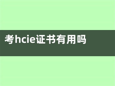 考hcie證書有用嗎