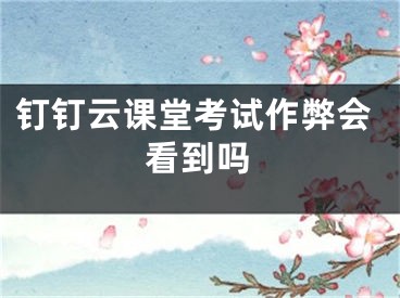 釘釘云課堂考試作弊會看到嗎