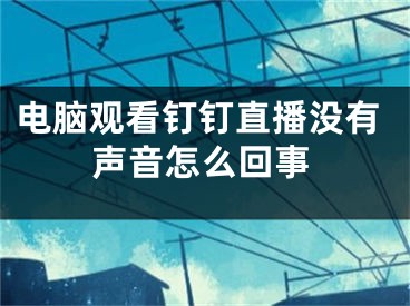 電腦觀看釘釘直播沒有聲音怎么回事