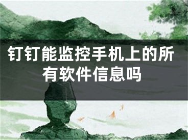 釘釘能監(jiān)控手機上的所有軟件信息嗎