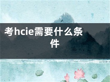 考hcie需要什么條件