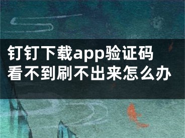 釘釘下載app驗(yàn)證碼看不到刷不出來(lái)怎么辦