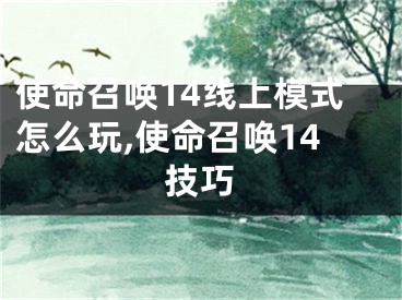 使命召喚14線上模式怎么玩,使命召喚14技巧