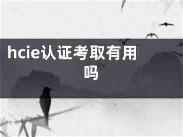 hcie認(rèn)證考取有用嗎