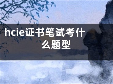 hcie證書筆試考什么題型