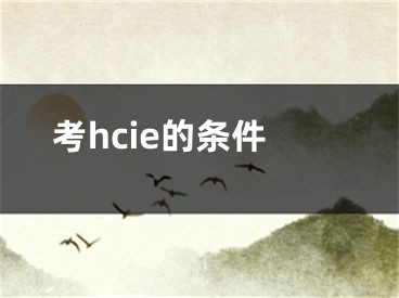 考hcie的條件