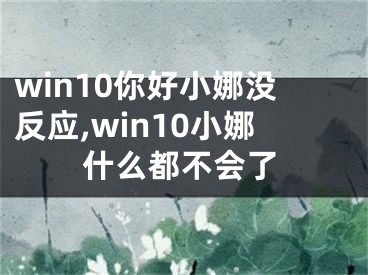 win10你好小娜沒反應(yīng),win10小娜什么都不會(huì)了