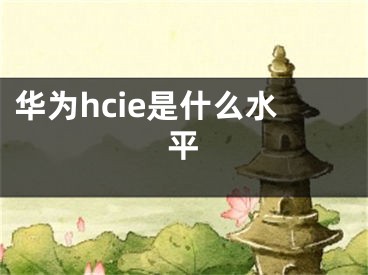 華為hcie是什么水平