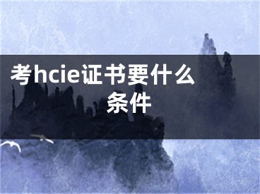 考hcie證書要什么條件