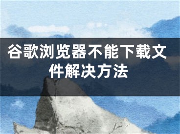 谷歌瀏覽器不能下載文件解決方法