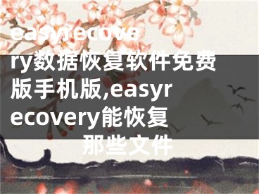 easyrecovery數(shù)據(jù)恢復(fù)軟件免費版手機版,easyrecovery能恢復(fù)那些文件