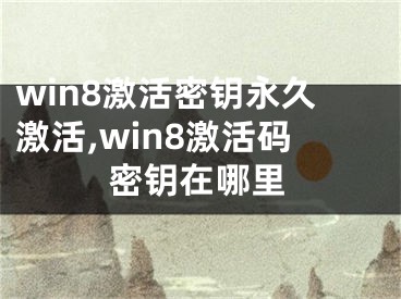 win8激活密鑰永久激活,win8激活碼密鑰在哪里