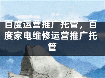 百度運營推廣托管，百度家電維修運營推廣托管