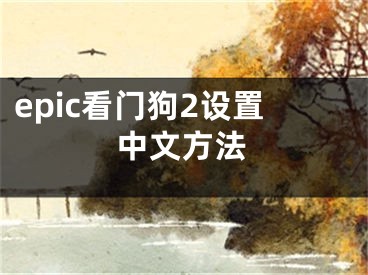 epic看門狗2設(shè)置中文方法