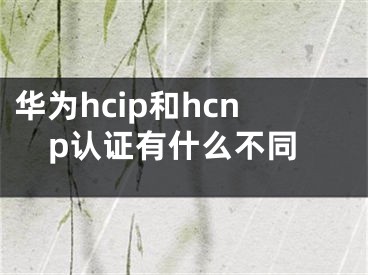 華為hcip和hcnp認證有什么不同