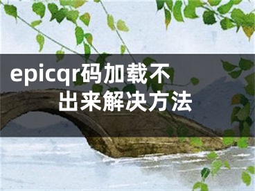 epicqr碼加載不出來解決方法