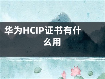 華為HCIP證書有什么用