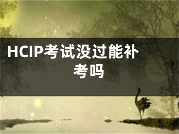 HCIP考試沒過能補(bǔ)考嗎