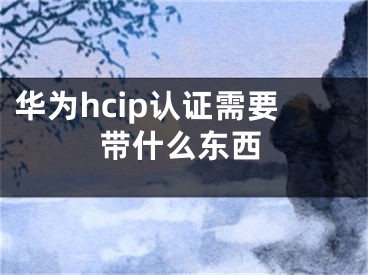 華為hcip認證需要帶什么東西