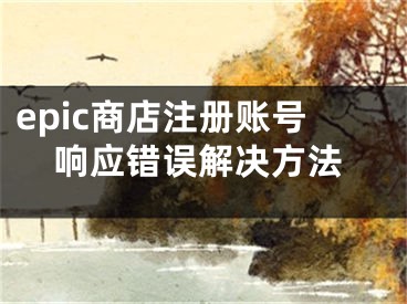 epic商店注冊賬號響應錯誤解決方法