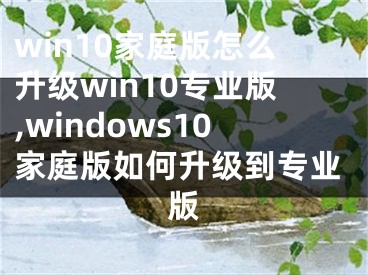 win10家庭版怎么升級(jí)win10專業(yè)版,windows10家庭版如何升級(jí)到專業(yè)版