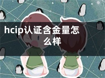 hcip認(rèn)證含金量怎么樣