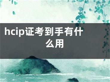 hcip證考到手有什么用