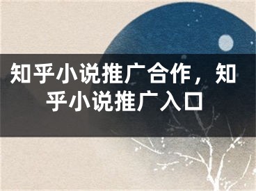 知乎小說(shuō)推廣合作，知乎小說(shuō)推廣入口