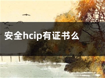 安全hcip有證書么