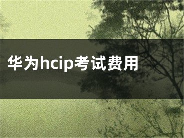 華為hcip考試費(fèi)用