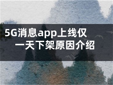 5G消息app上線僅一天下架原因介紹