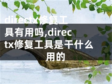 directx修復(fù)工具有用嗎,directx修復(fù)工具是干什么用的