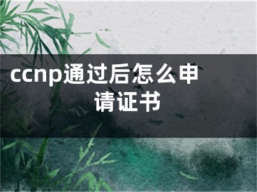 ccnp通過后怎么申請證書