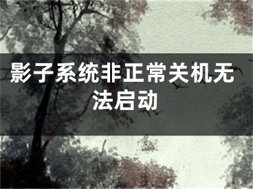 影子系統(tǒng)非正常關(guān)機無法啟動