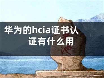 華為的hcia證書認證有什么用