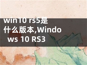 win10 rs5是什么版本,Windows 10 RS3