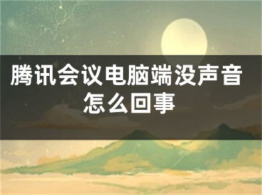 騰訊會(huì)議電腦端沒(méi)聲音怎么回事