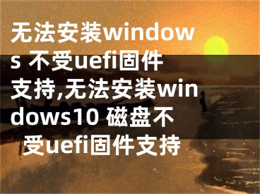 無法安裝windows 不受uefi固件支持,無法安裝windows10 磁盤不受uefi固件支持