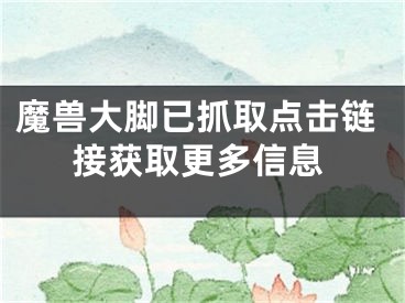 魔獸大腳已抓取點(diǎn)擊鏈接獲取更多信息